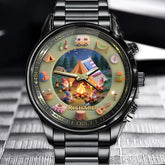 Personalized Camping Gnomes Watch - Add Your Name to This Charming Adventure Scene